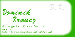 dominik krancz business card